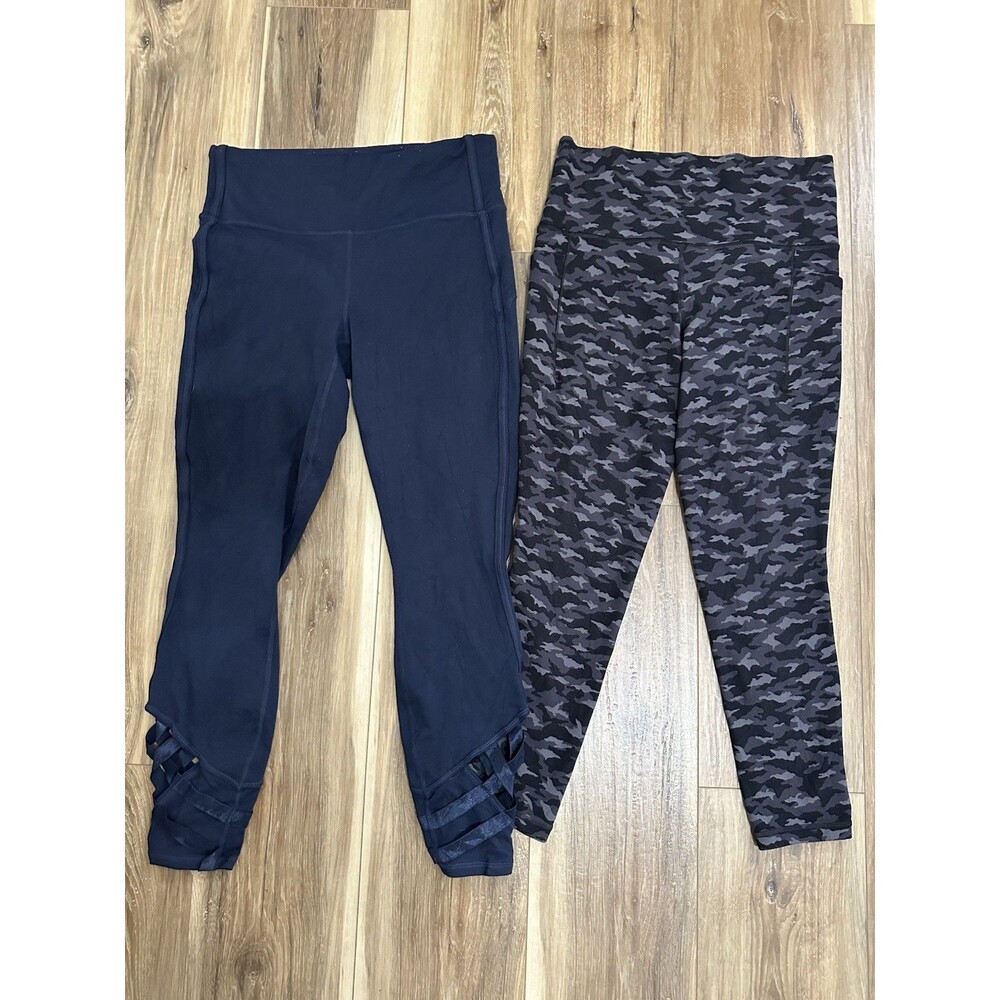 Athleta Salutation Stash pocket Bundle Of 2 Pair Of Leggings Size M